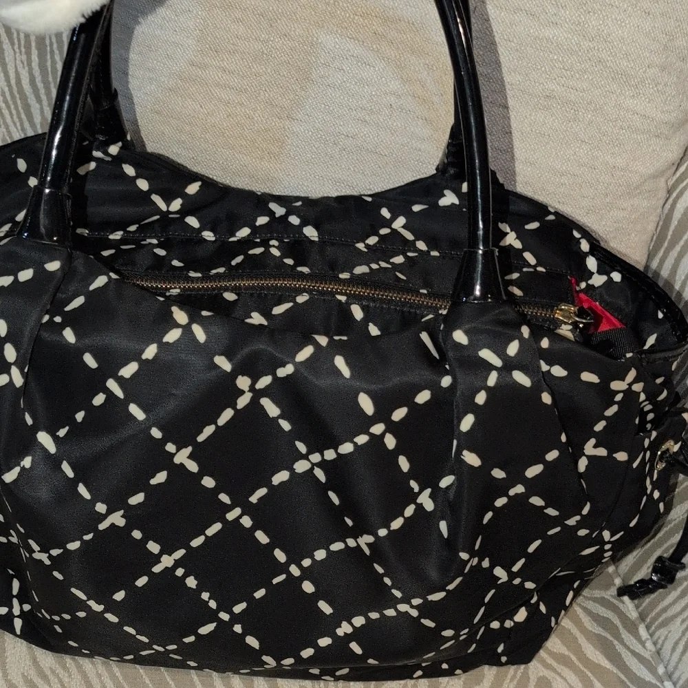 Kate Spade Sew be it Stevie Nylon Black & Cream Diaper Bag